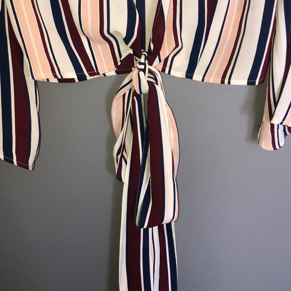 Flowy Striped Dressy Crop Top - Perfect Condition - Picture 3 of 9